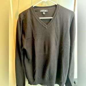 Black silk/cashmere V-neck Sweater